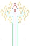 Abstract Networking Concept with Human Figures and Lines
